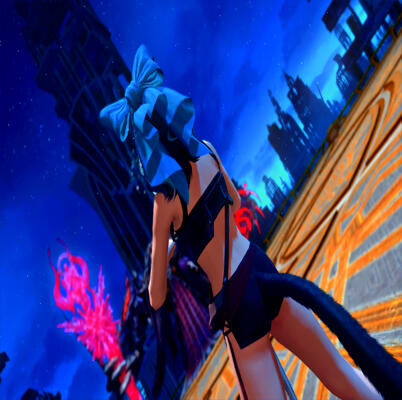 Kiana looking at Hades.